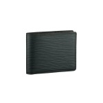 Portefeuille Multiple en cuir Epi vert anglais.