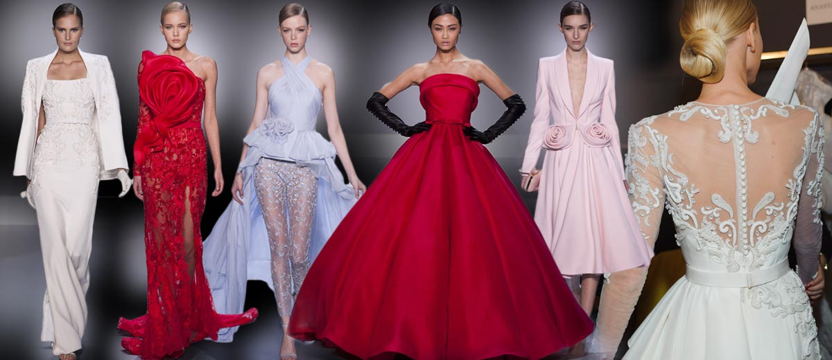Nádherné večerní šaty, koktejlky i svatební róby byly součástí Haute Couture přehlídky anglické značky Ralph&Russo.