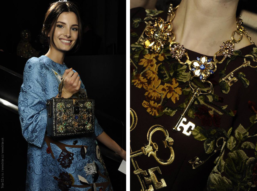 Doplňky z kolekce Dolce&Gabbana jsou „zlatou korunkou“ celé kolekce.