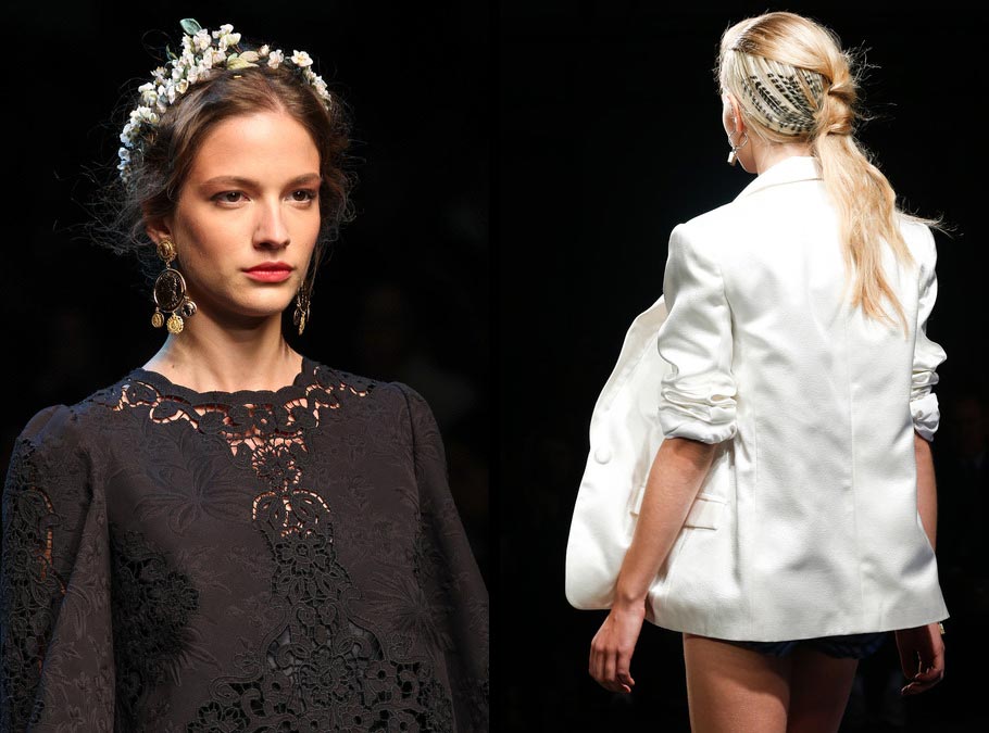 Účesy pro jaro a léto 2014: Ozdobte vlasy doplňky stejně jako Dolce&Gabbana