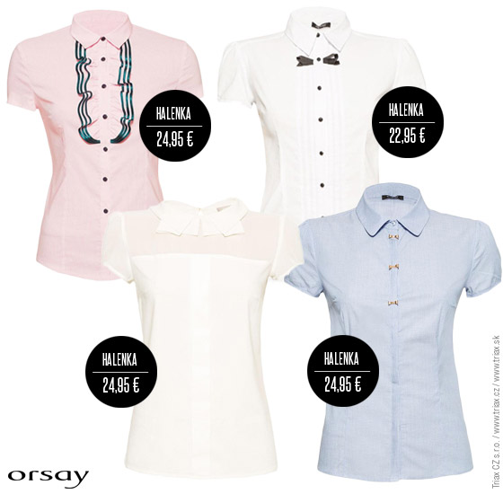 Halenky Orsay jsou ideální jako obleční do kanceláře – konkrétně do byznys kostýmů.