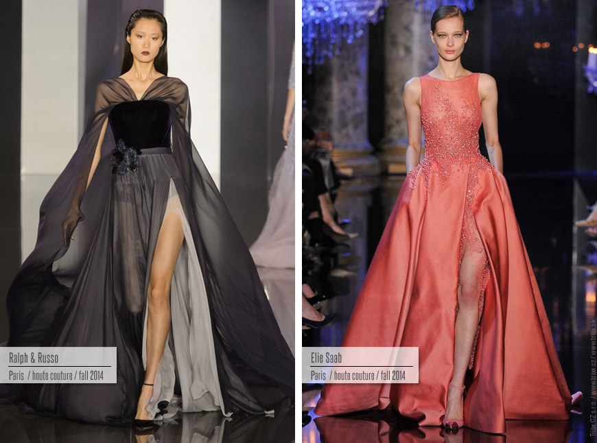 Večerní šaty z kolekcí Haute Couture Ralph&Russo a Elie Saab.