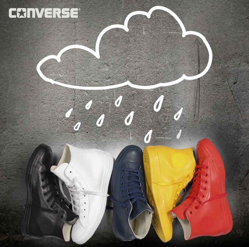 Conversky Chuck Taylor All Star Rubber jsou boty do deště. Jako novinka se prodávají od září 2014.