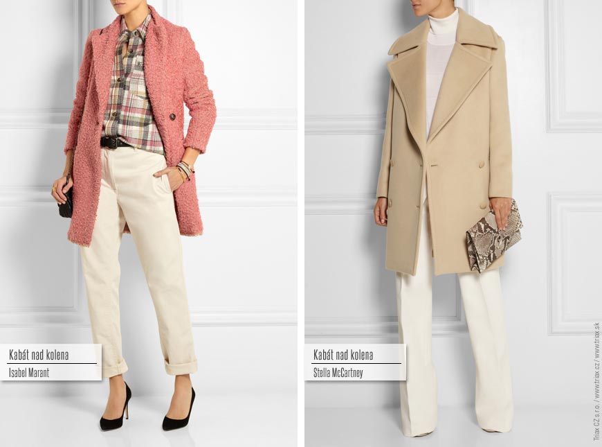 Kabát nad kolena: zleva Isabel Marant, Stella McCartney.