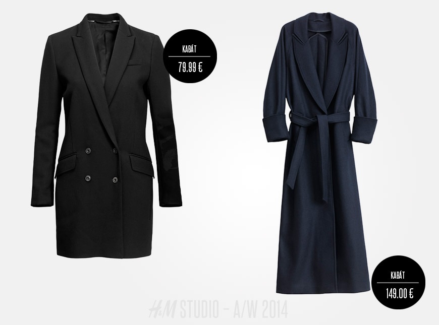 Kabáty H&M Studio jsou v kolekci jako dlouhé i kratší modely kabátů.