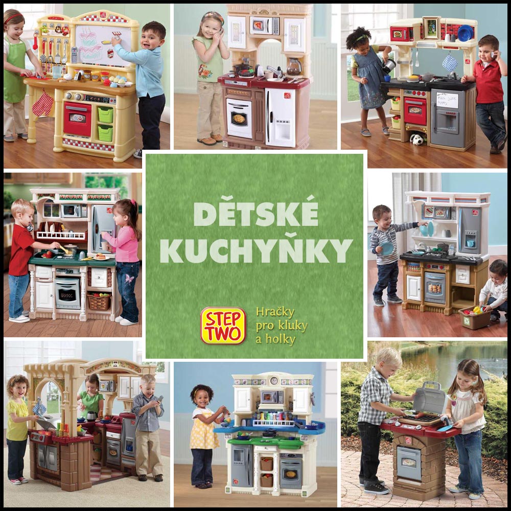 Dětská kuchyňka je jedna z nejoblíbenějších hraček pro holky i pro kluky. Kuchyňky na obrázku jsou od amerického výrobce Step2 a v České republice je prodává společnost StepTwo. 