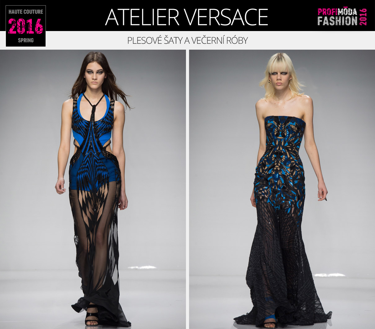Plesové šaty a večerní róby podle Haute Couture Spring 2016 (Atelier Versace). 
