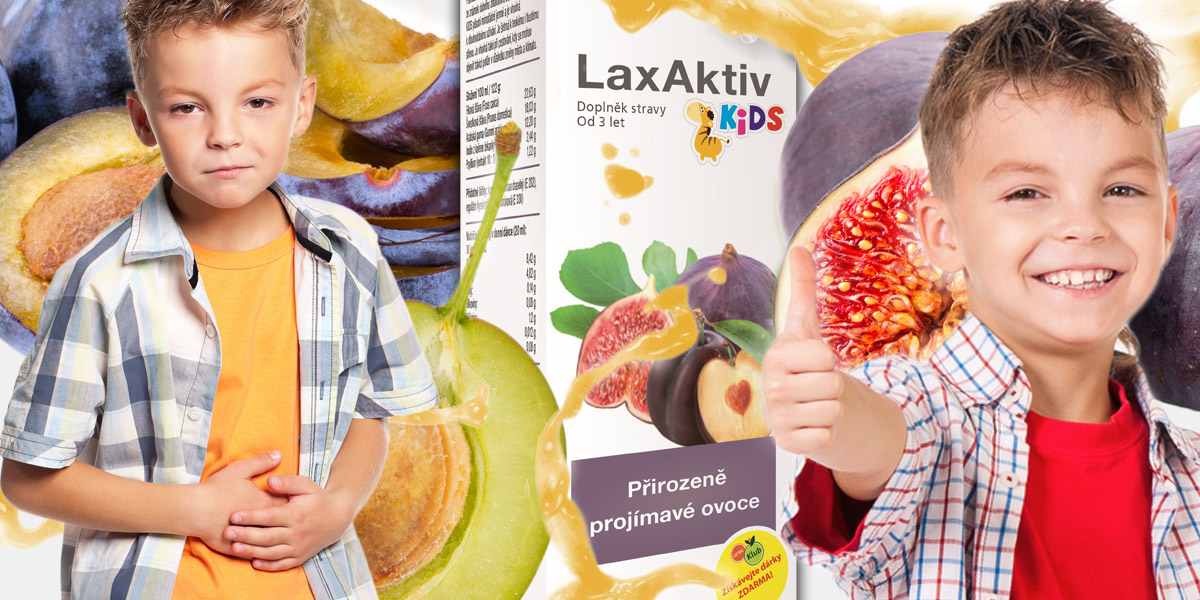 Zácpu lze vyřešit zcela přírodní cestou. U dětí to oceníme ještě více. LaxAktiv využívající přirozeně projímavé vlastnosti některého ovoce.