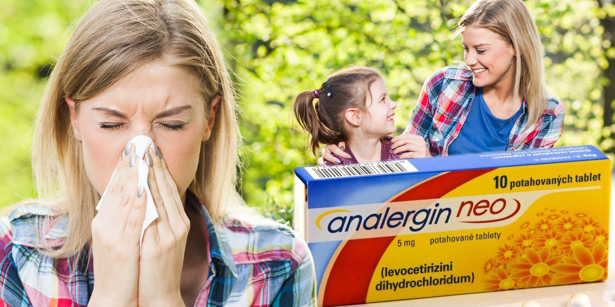 Trpíte alergiemi? Příznaky vám pomáhá zlepšit účinná látka Levocetirizini dihydrochloridum obsažená v přípravku Analergin Neo.