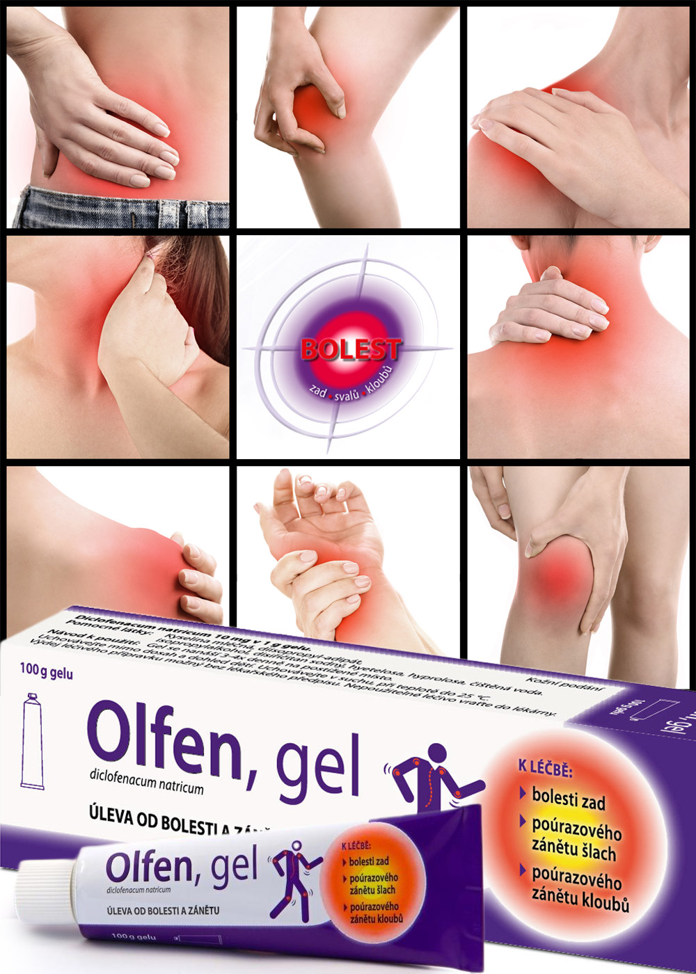Na bolest kloubů fungují masti a gely proti bolesti. Kvalitním výrobkem je Olfen® gel.